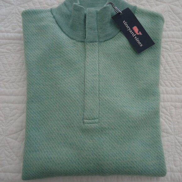 Vineyard Vines Other - NWT Vineyard Vines Pullover L Twill Line 1/2 Zip Merino Wool